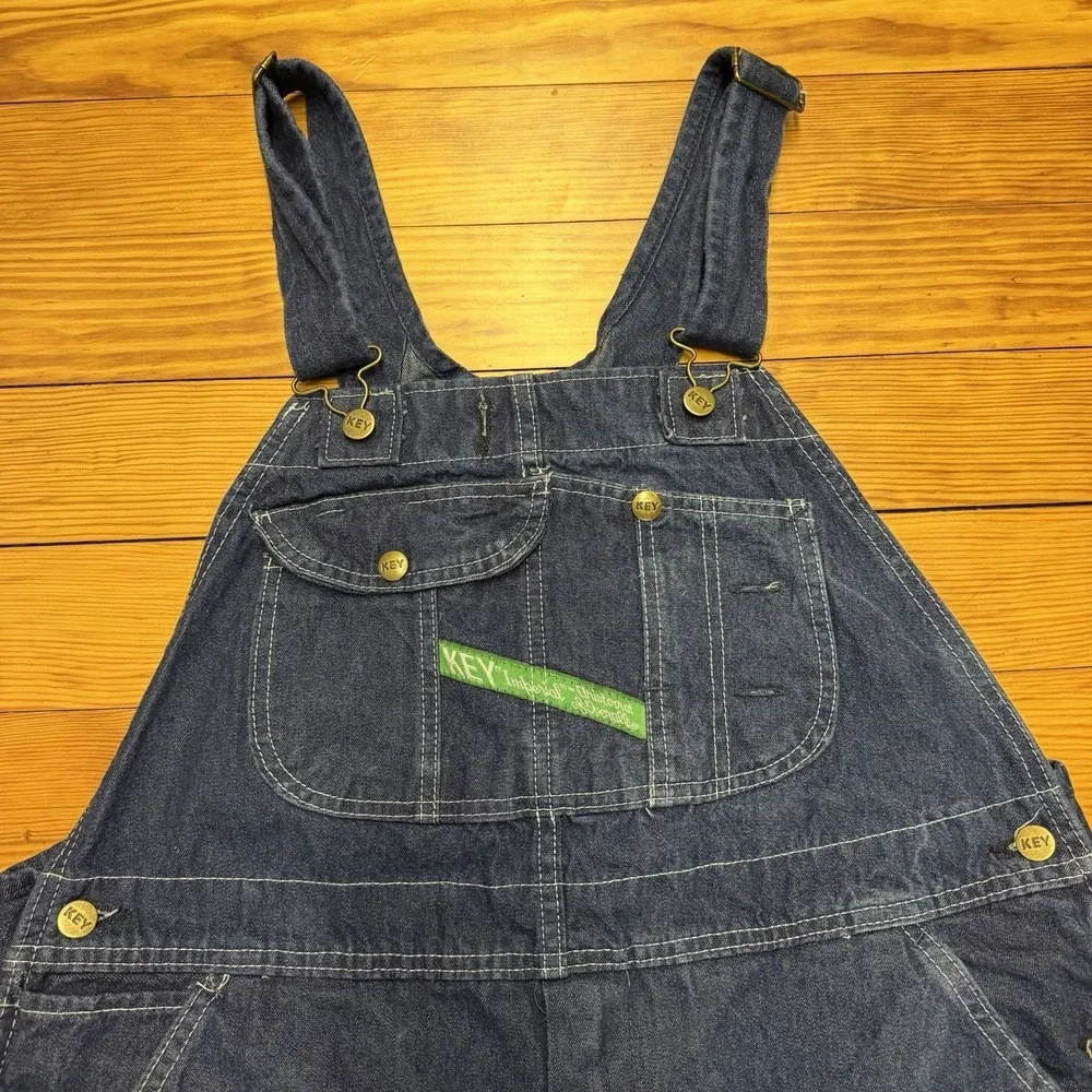 Key Imperial Aristocrat Bib Overalls Mens 38x30 Blue‎ Cotton Denim Farmer Garden